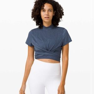 Lululemon time to restore short sleeve iron blue